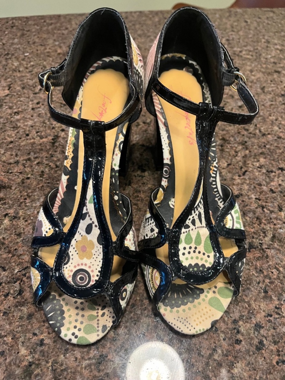 Not Rated Patterned Black 4" Block Heel Pump
